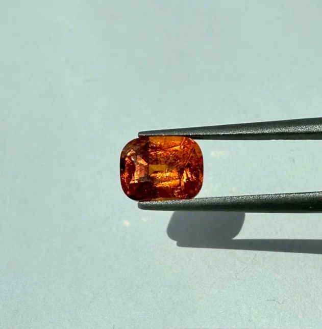 Faceted spessartite orange garnet