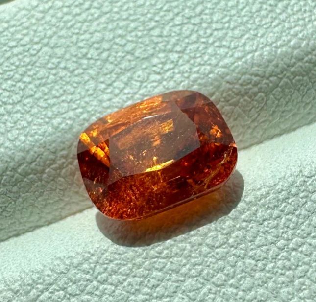 Faceted spessartite orange garnet