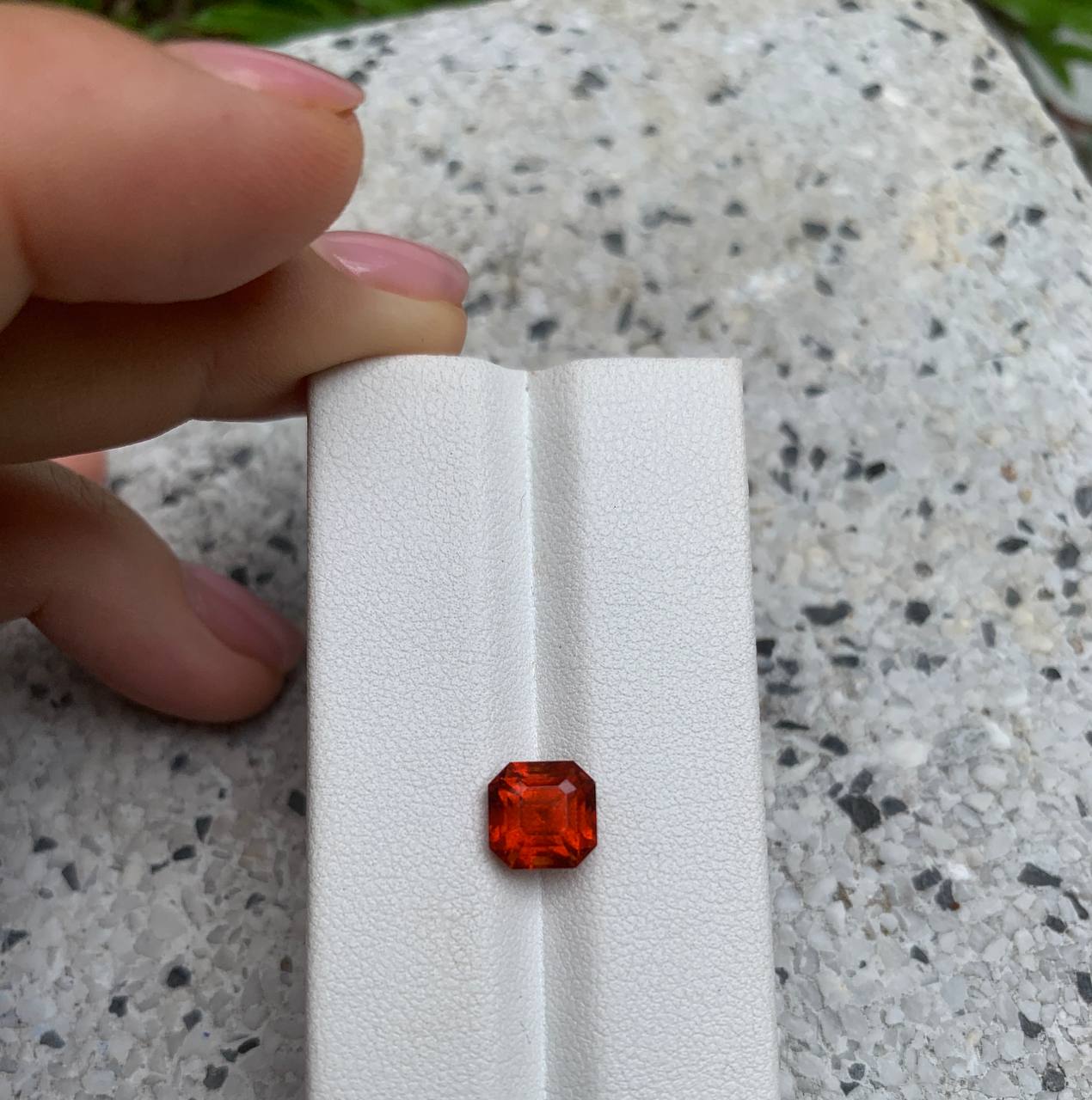 Faceted spessartite garnet Asher cut 3.36 ct