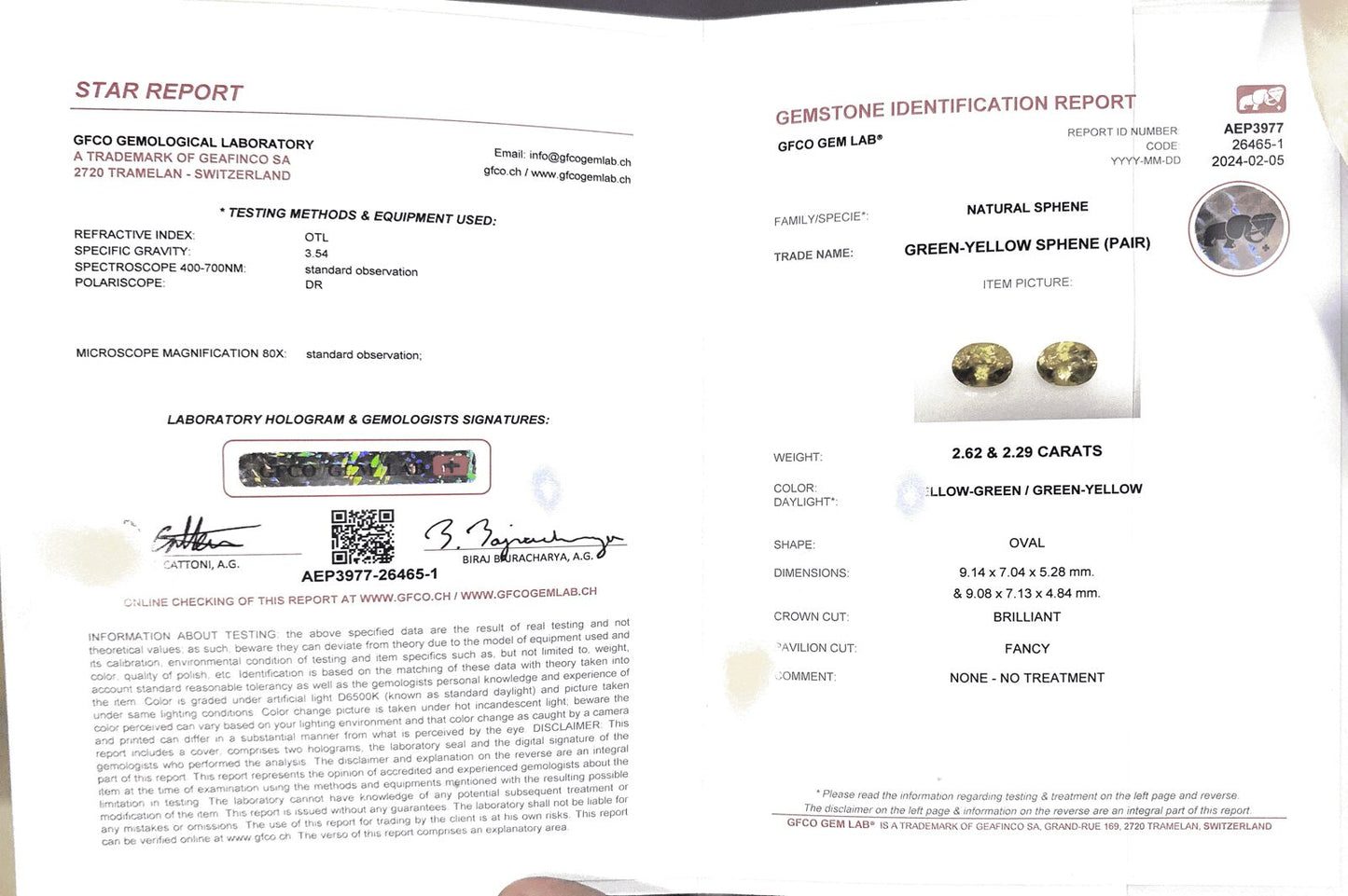 Yellow faceted sphen 4.90 ct