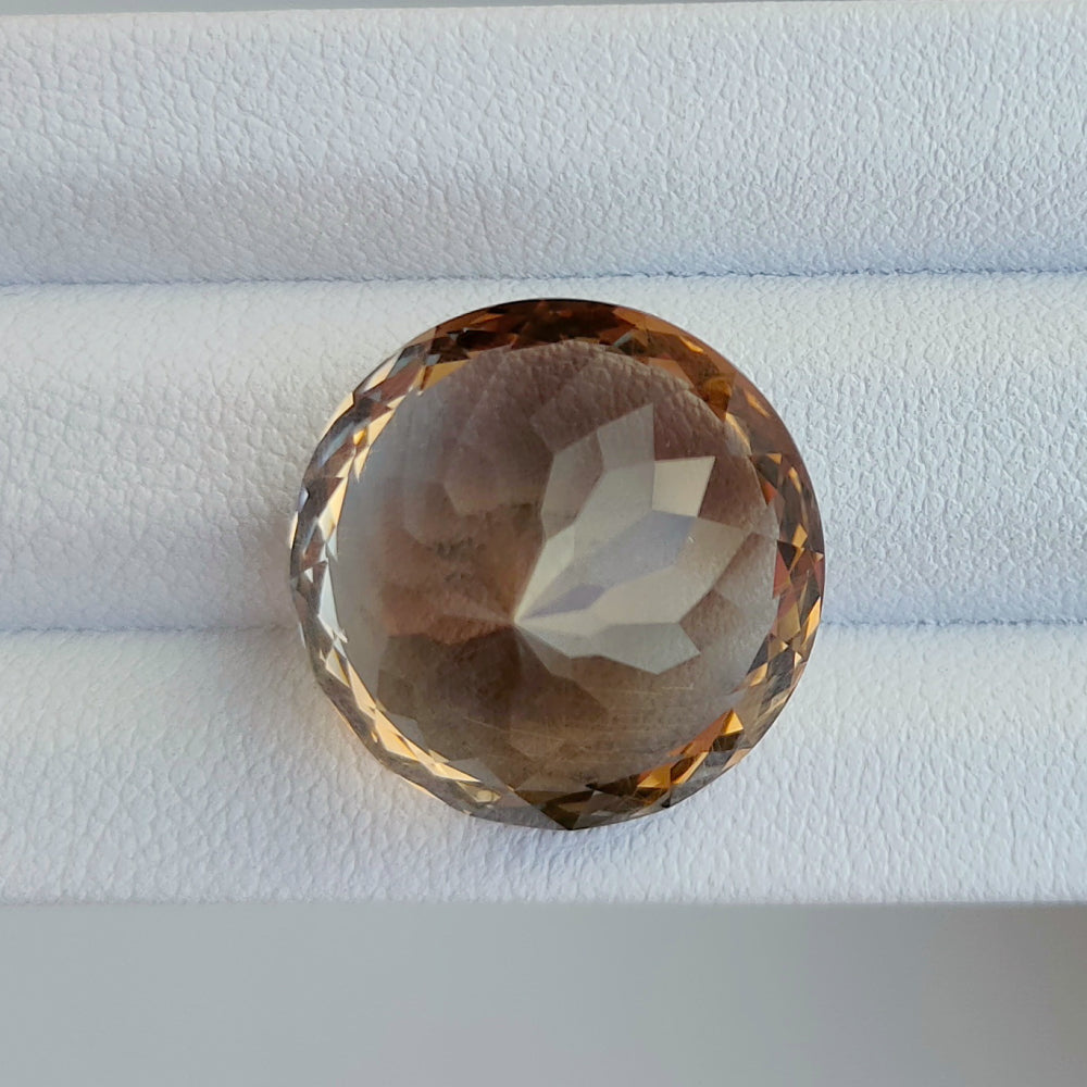 Faceted rutilated smoky quartz 26.5 ct